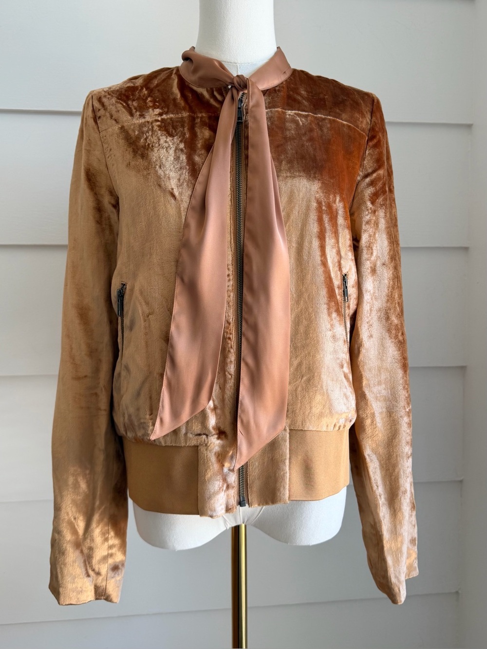 Velvet Zip Up Bomber Jacket Chelsea 28 
Size S